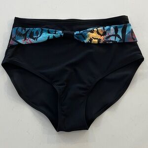 Black Bikini Bottoms with Colorful Band